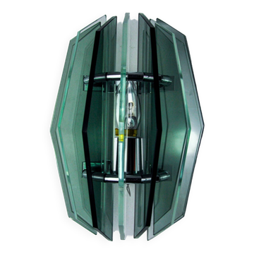 Veca wall lamp, cut Murano glass, Italy, 1970