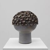 Sculpture « champignon » en céramique organique signée EL, Belgique, années 1960