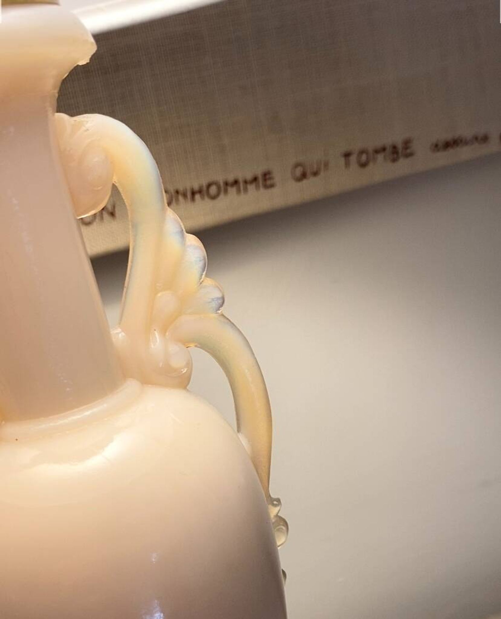 Glass lamp, 2M fabric cable, cotton lampshade