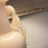 Lampe verre, câble tissu 2 M, abat-jour coton