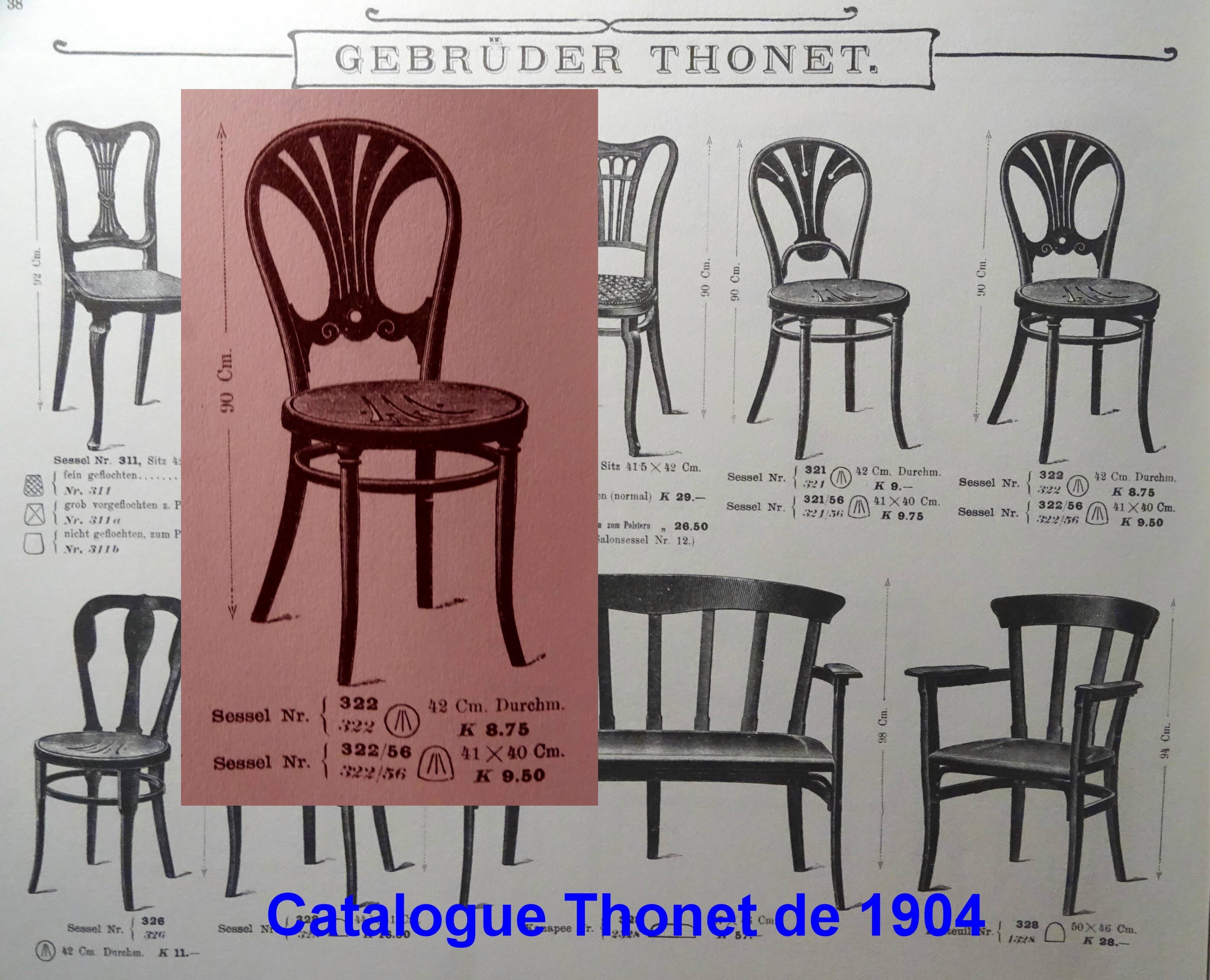 Two Thonet bistro chairs No. 322 from around 1910 - in perfect condition.