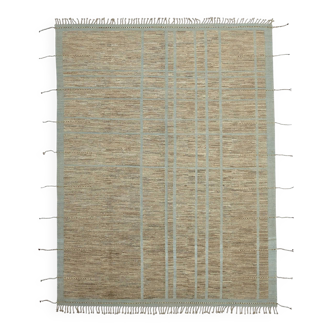 Hand-Knotted Turkish Contemporary 282 cm x 372 cm Brown Wool Carpet
