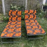 Pair of vintage sunbeds