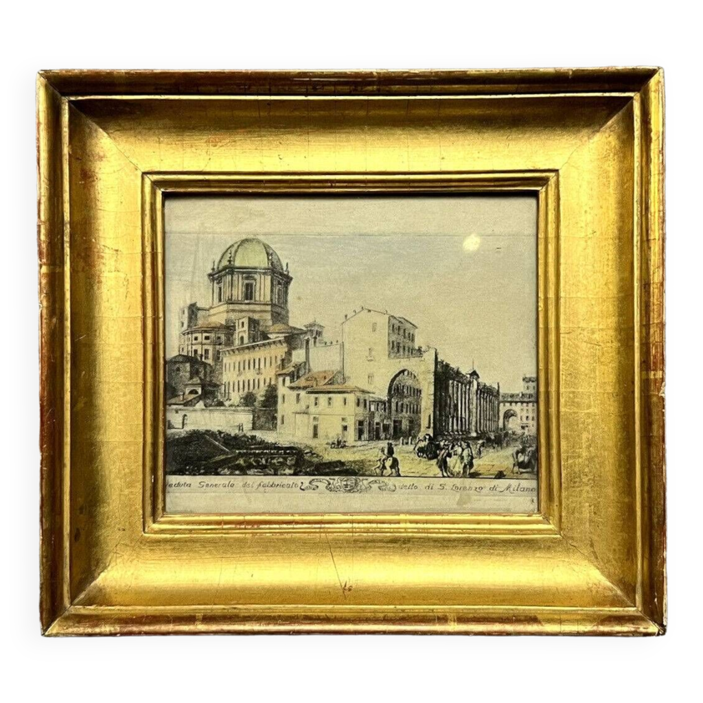 Aquarelle Originale XIXème - Portioncule Assise - Italie - Souvenir Du Grand Tour