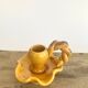 Provencal candle holder in glazed ceramic