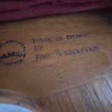 1970s, set of 4 reupholstered Danish chairs, Farsø Møbelfabrik, teak wood, furniture velour.