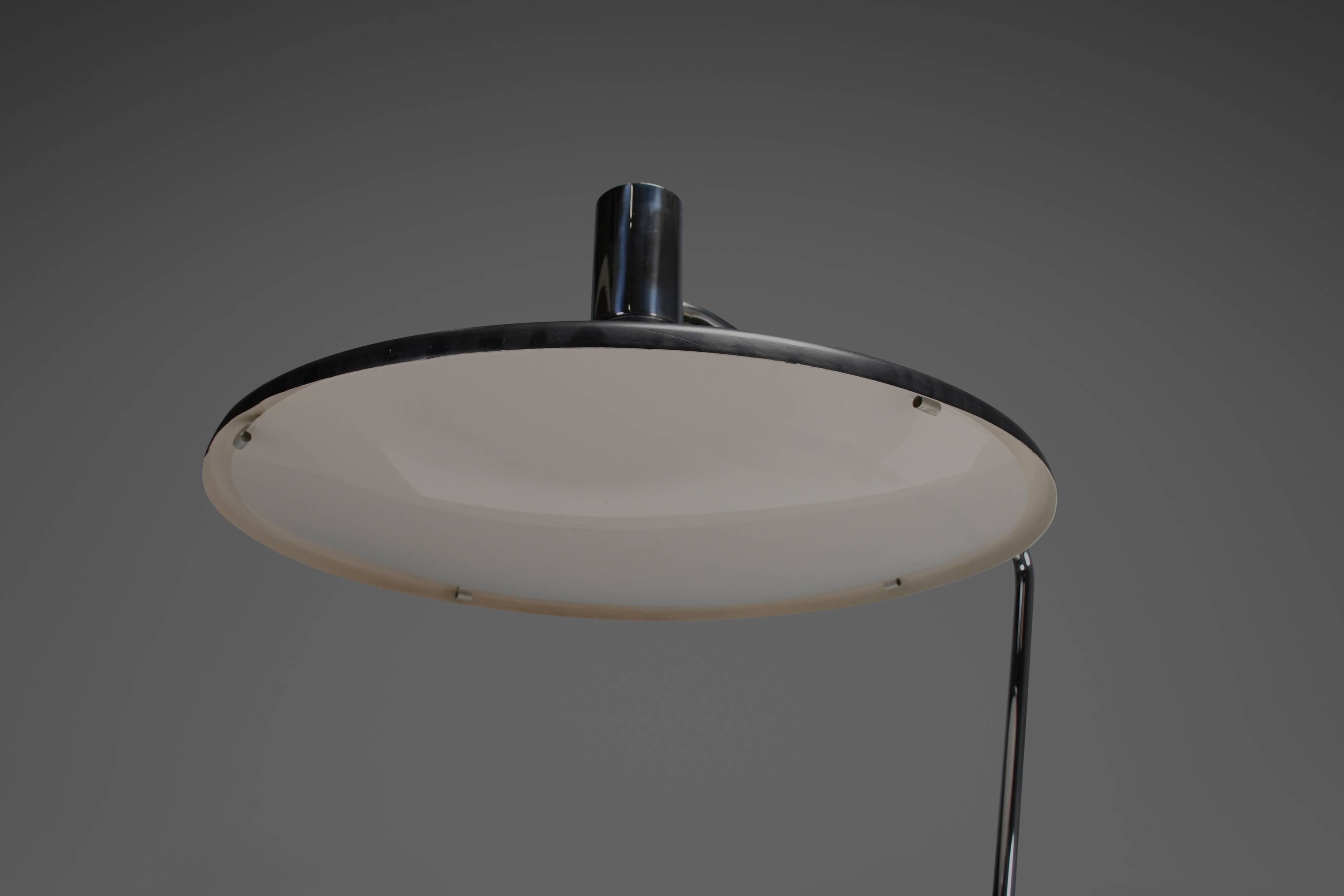 Metal, chrome and marble table lamp by Georges Frydman for EFA, France 1960s