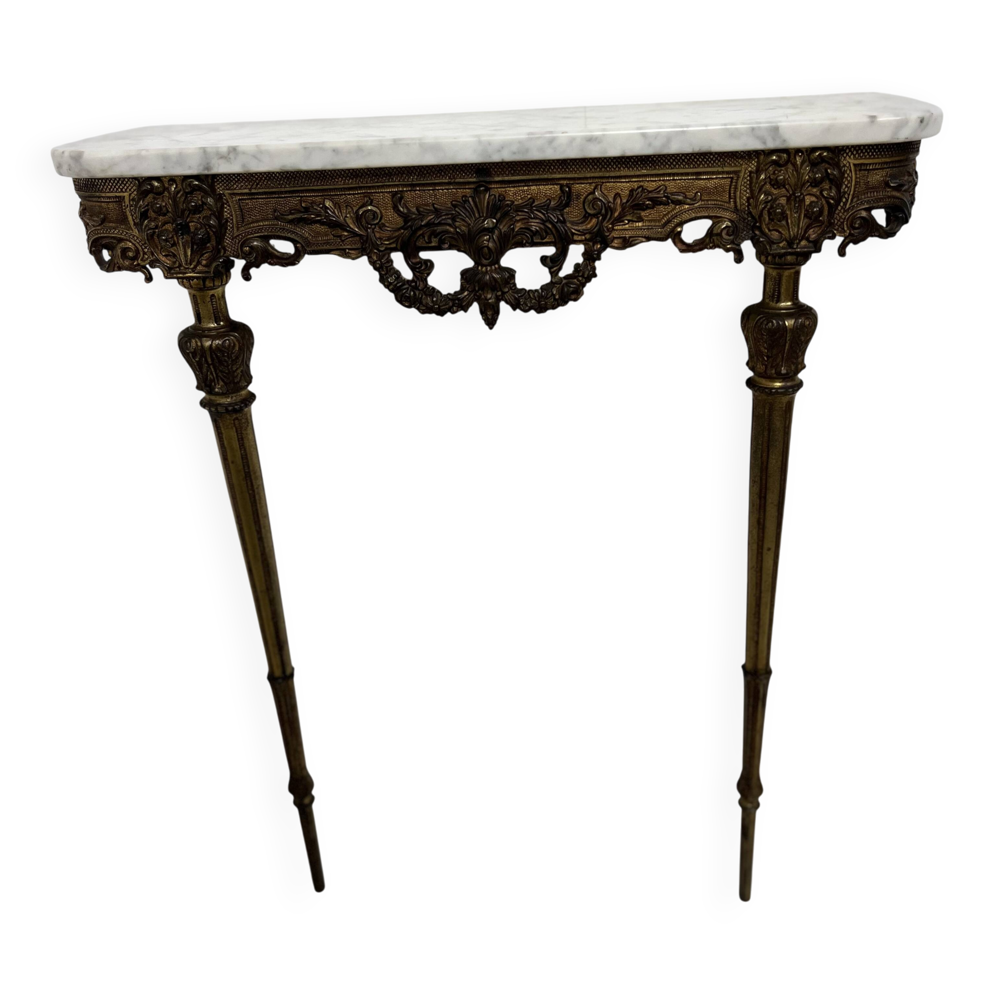 Louis XVI style console in gilded bronze, 20th century