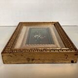 Cadre doré, huile sur panneau "bouquet de fleurs"