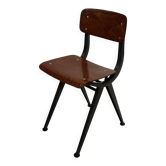 Chaise d'enfant vintage de style industriel, chaise d'école, design néerlandais