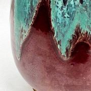 Vase CAB (Ceramics of Art from Bordeaux), turquoise green and red glaze.