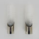 Pair of german wall sconces space age, chromed metal and glass, 60s