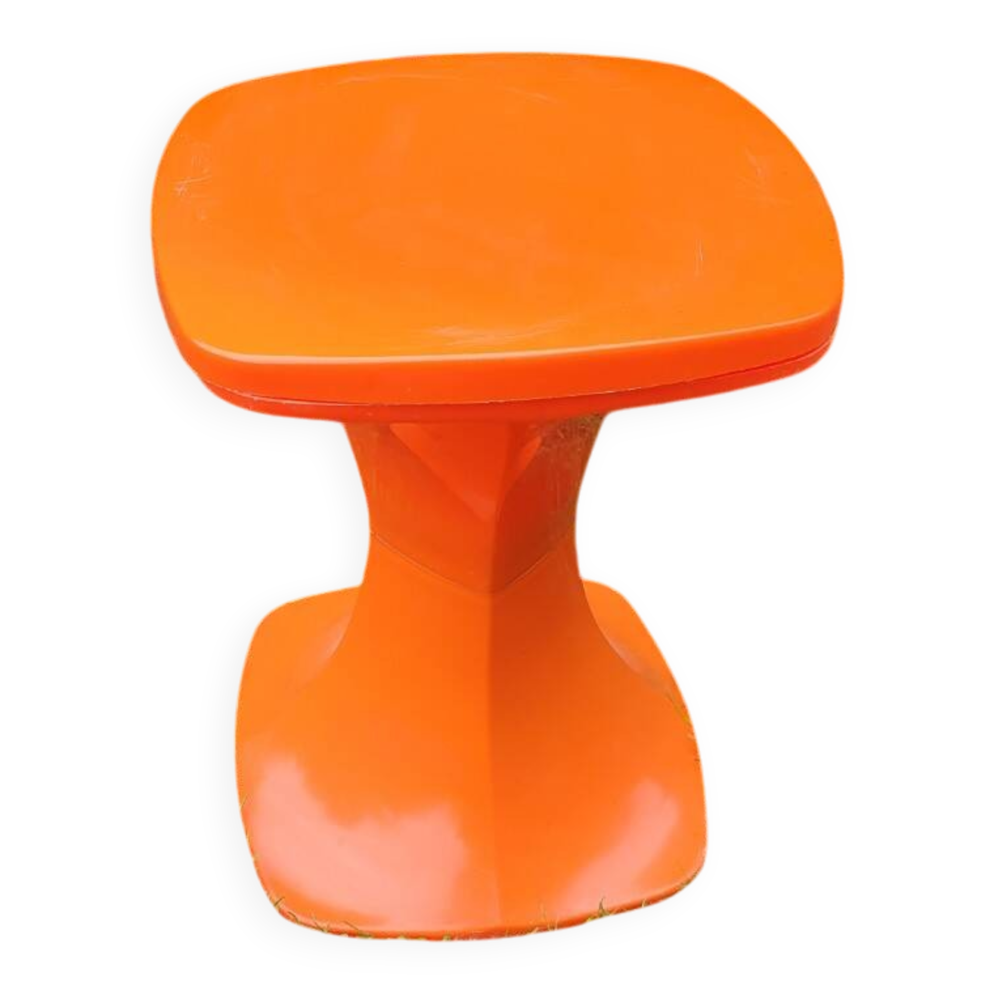 Orange seventies stool/ vintage/ decoration