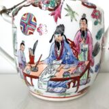 Chinese porcelain teapot flower characters