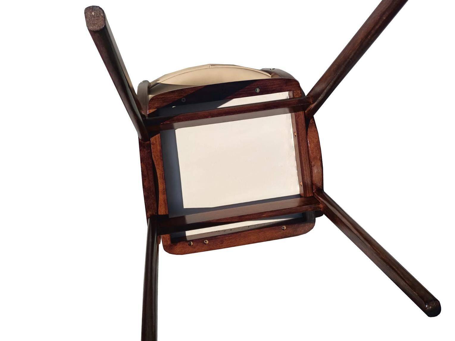 Chaise, cuir crème clair, pologne, 1960s