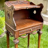 Louis XVI style walnut bedside table
