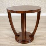 Late 20th Century Art Deco Round Mahogany Side Table, 1950s