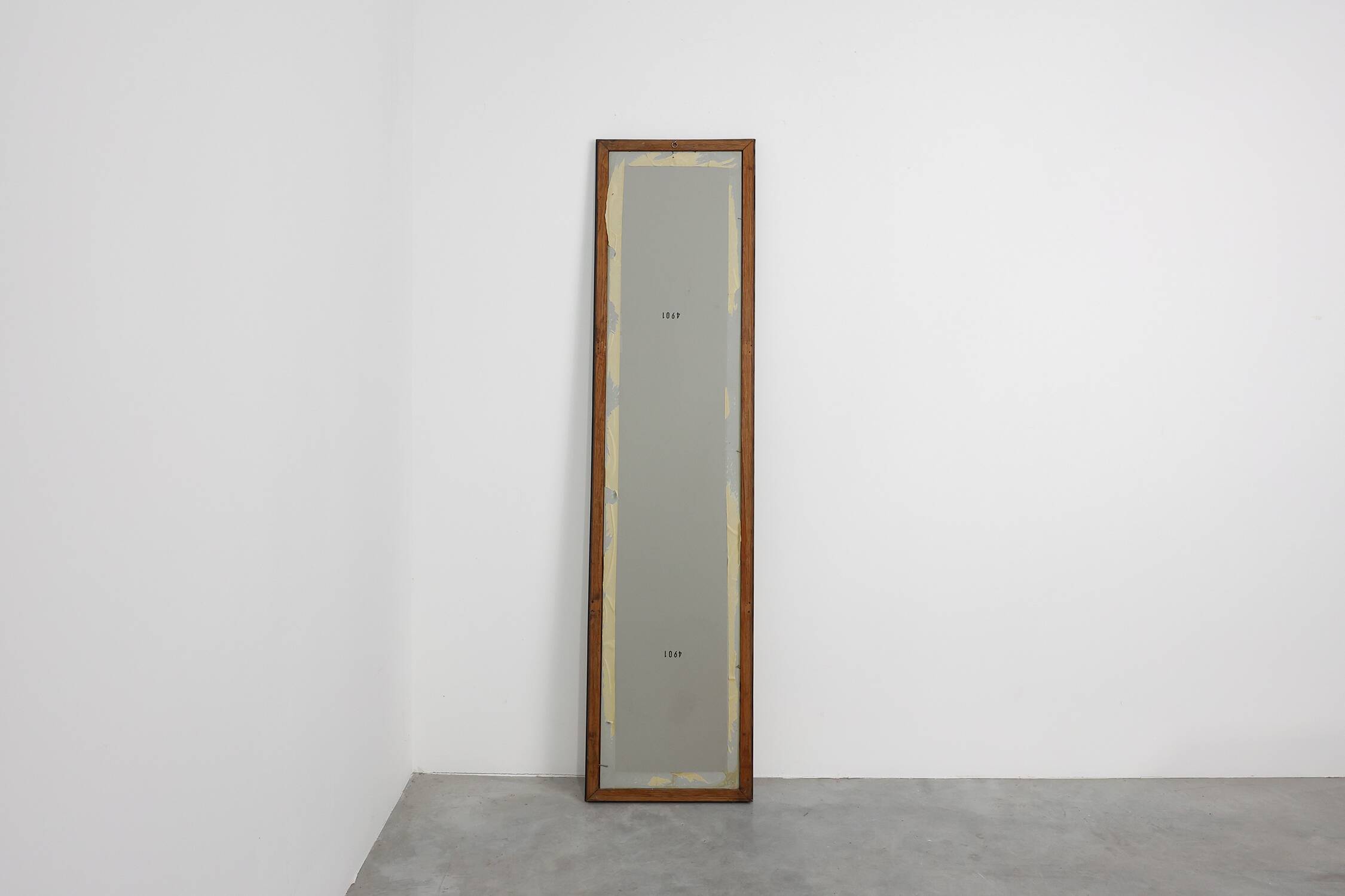 Miroir belge Art Déco en bois avec verre vieilli, vers 1930