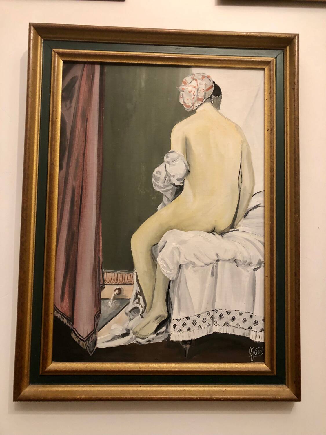 Painting reproduction of the bather by Jean Auguste Dominique Ingres