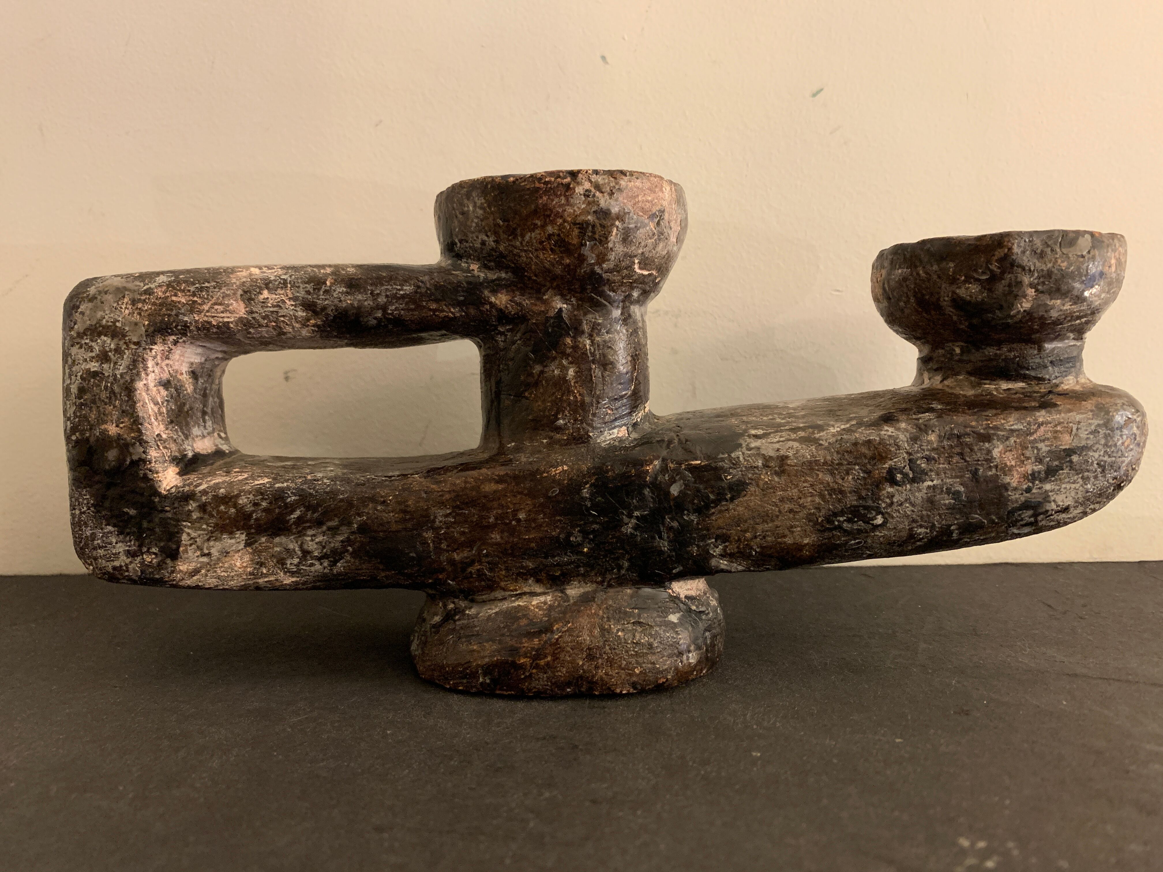 Brutalist ceramic candle holder