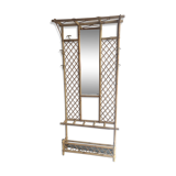 Rattan coat holder and mirror