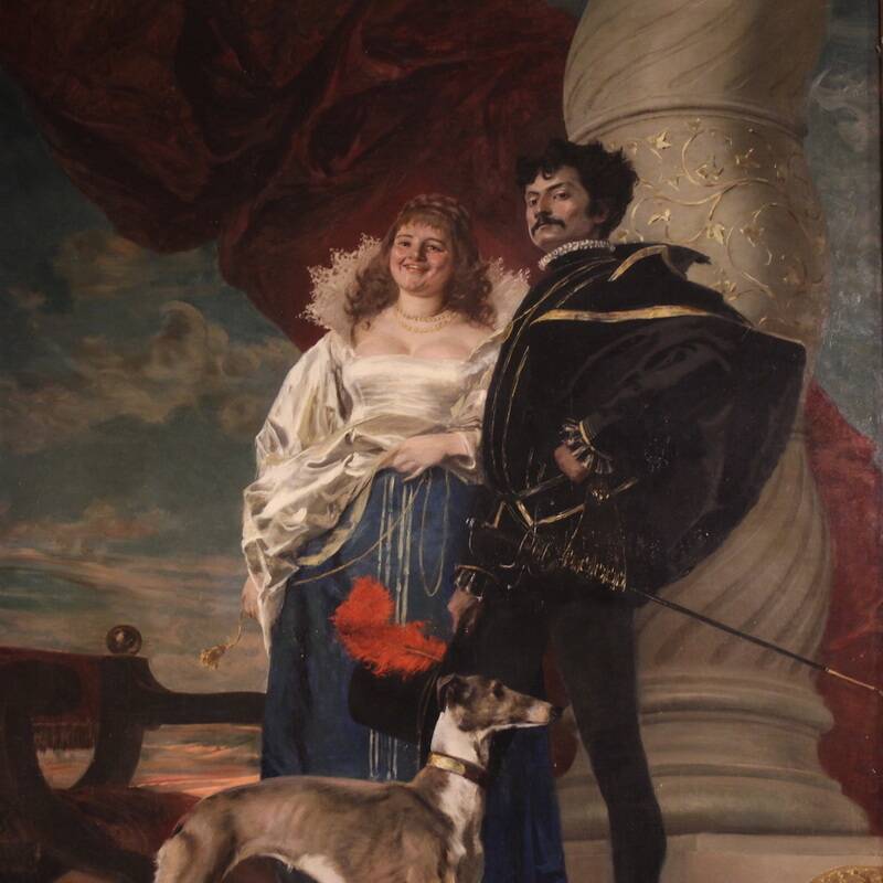 Great 19th-century portrait signed by Francesco Vinea