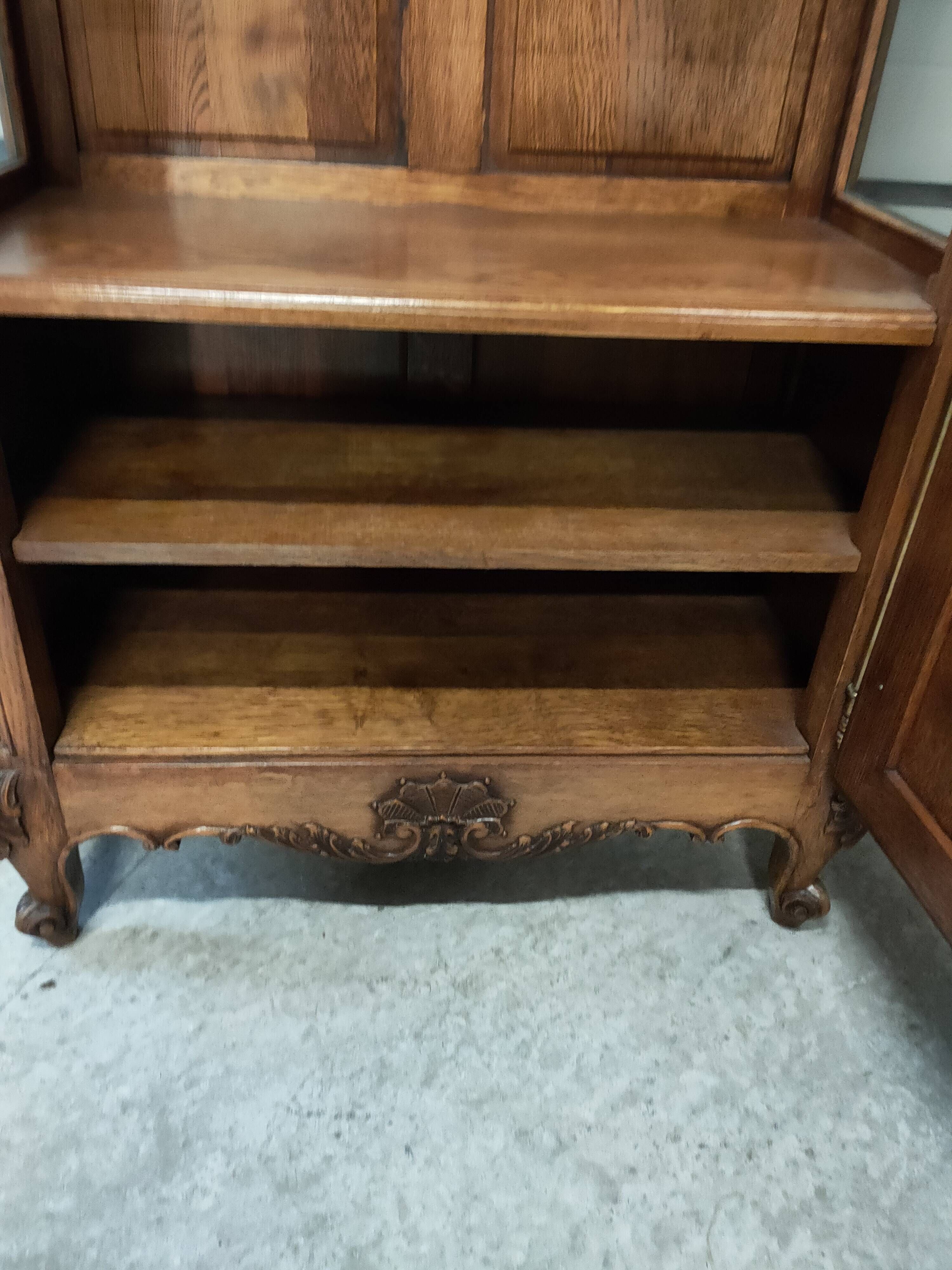Louis XV style oak display case