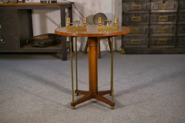 Pair of brass and Bohemian crystal wall lights in the style of Jean Royère, 1940s