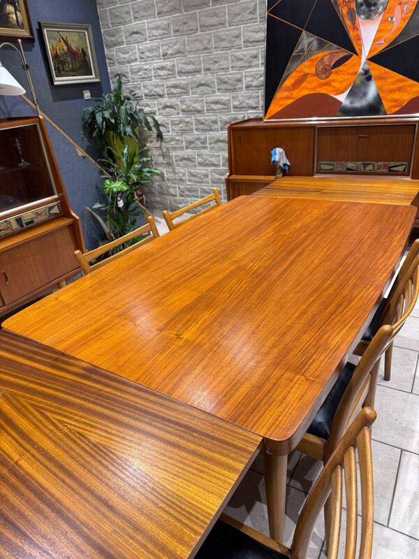 Ensemble scandinave vintage – table extensible & 6 chaises