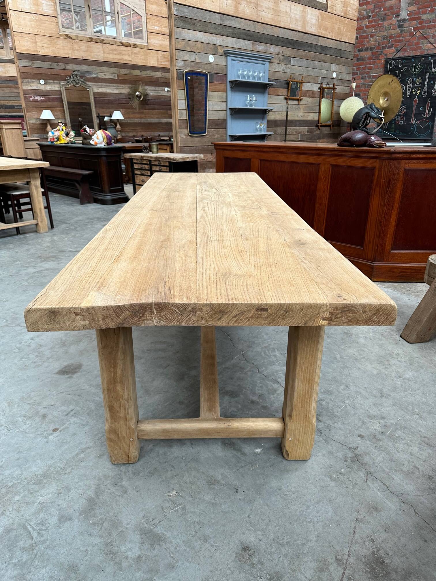 Very large solid oak farm table