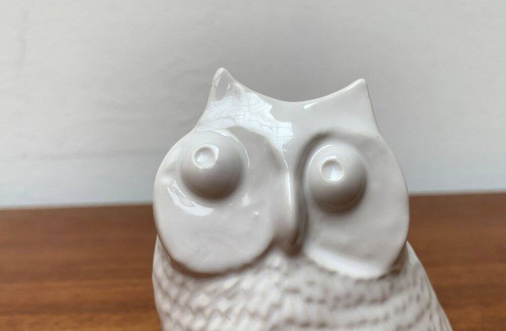 Danish mid-century ceramic owl sculpture by Søholm, 1960s.