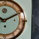 Horloge formica vintage pendule murale silencieuse carrée "SMI vert doré"