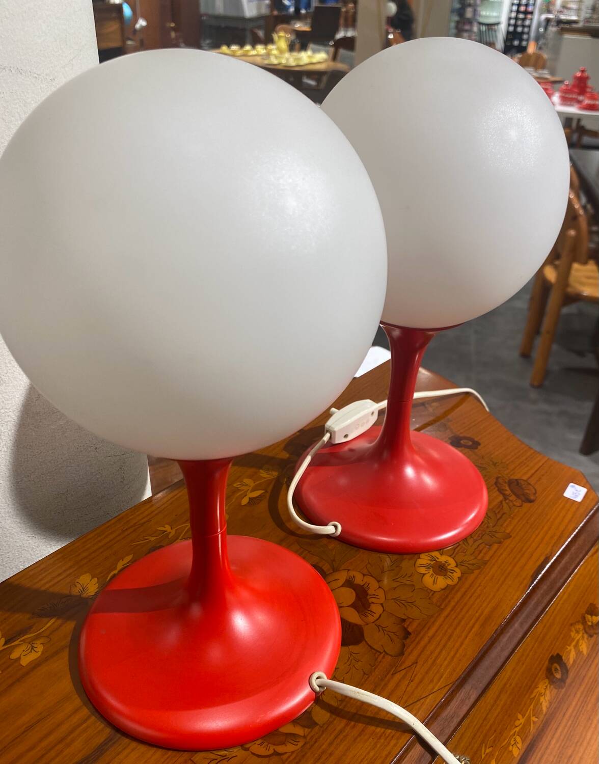 Two table lamps from the Swiss manufacturer Temde based on a design by E.