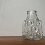 Vintage German glass vase model on the rocks by Lars Hellsten for Walther Glas, 1970s.