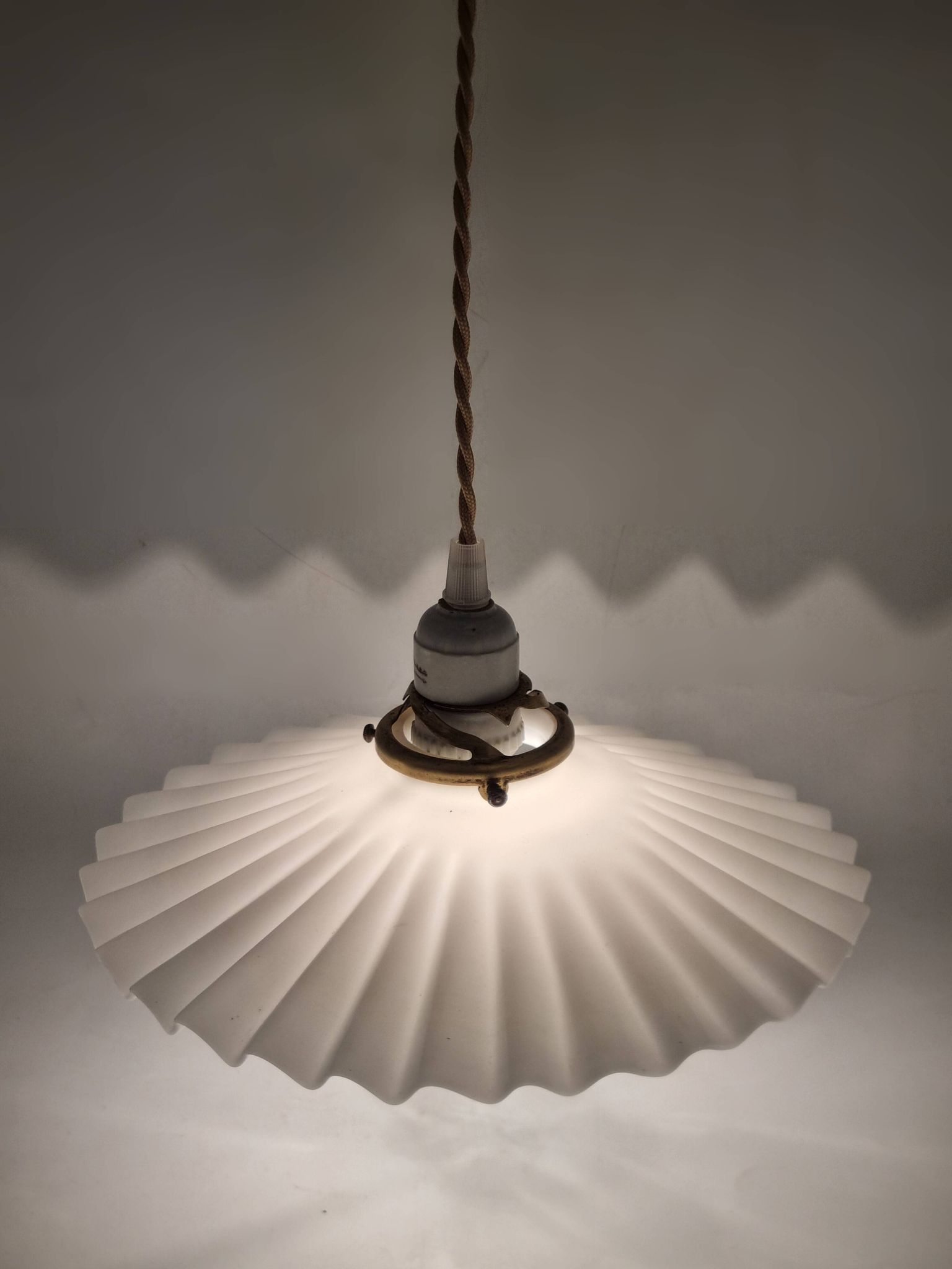 Opaline glass pendant light