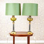 Vintage Pair of Table Lamps in a Classical Style with Decorative Bases and