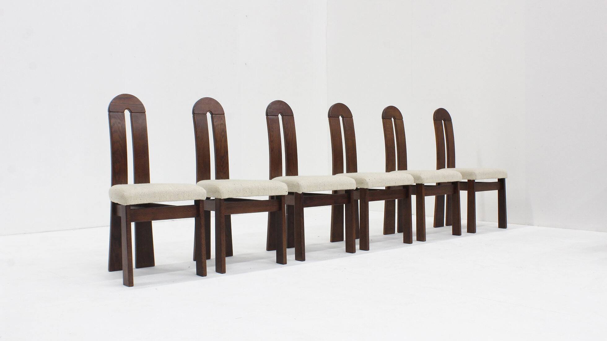 Vintage brutalist dining chairs, set of 6