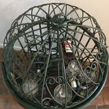 Porte bouteilles mini bar en fer forgé vintage