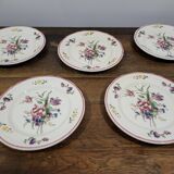 5 assiettes Bouquet de fleurs