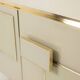 Cream opaline glass and gilded bronze enfilade. Contemporary.