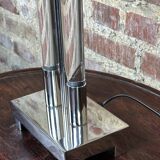 Lampe design en métal chromé et Altuglass années 1990
