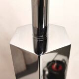 Hexagonal chrome column lamp from the 80s