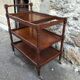 Desserte vintage en acajou sur roulettes