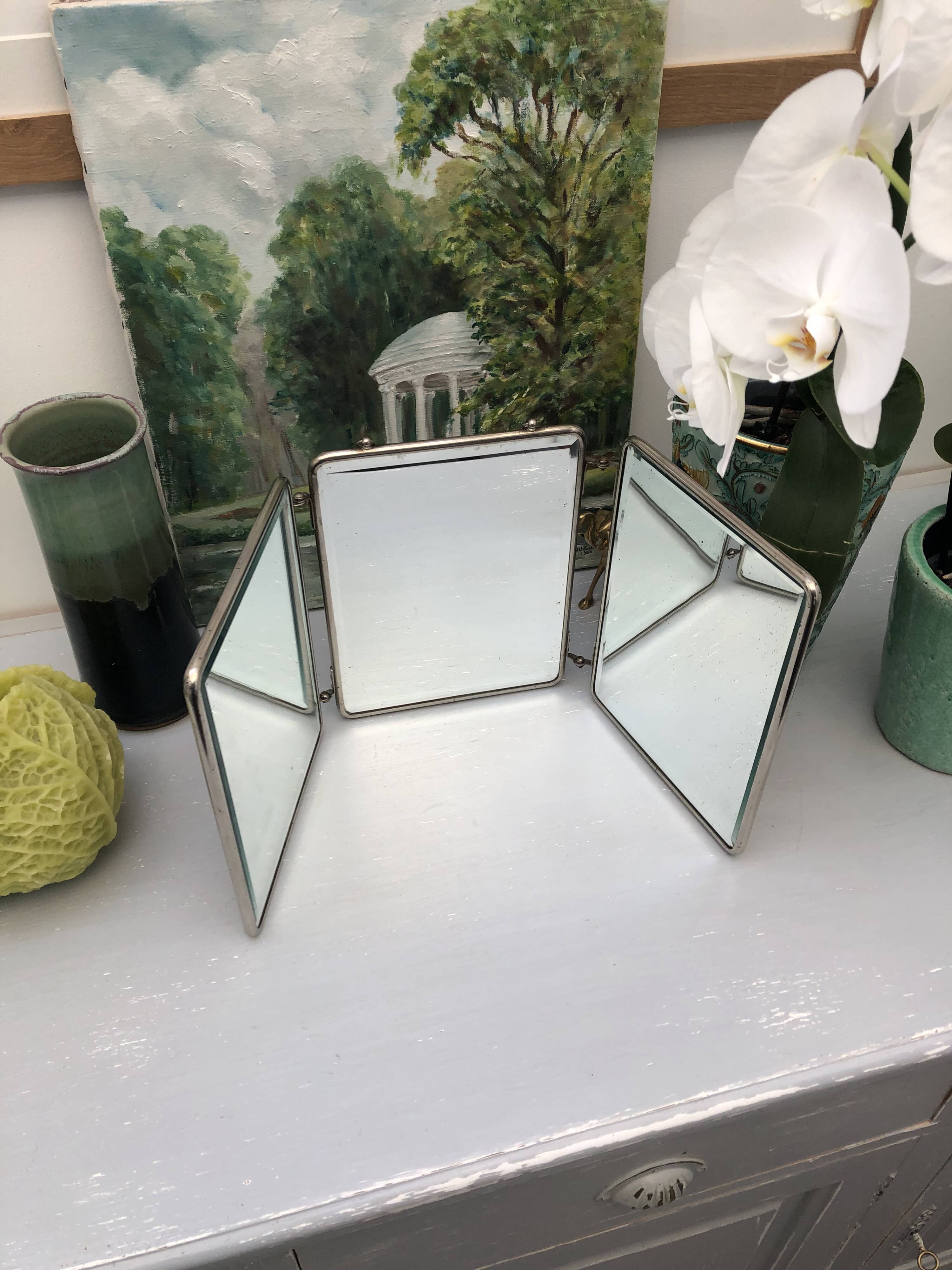 Barber triptych mirror. Vintage. Year 50