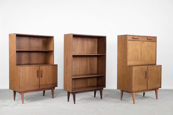 Bibliothèque en teck suédois vintage, années 1960