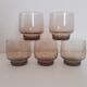 Série de 5 verres vintage en verre fumé