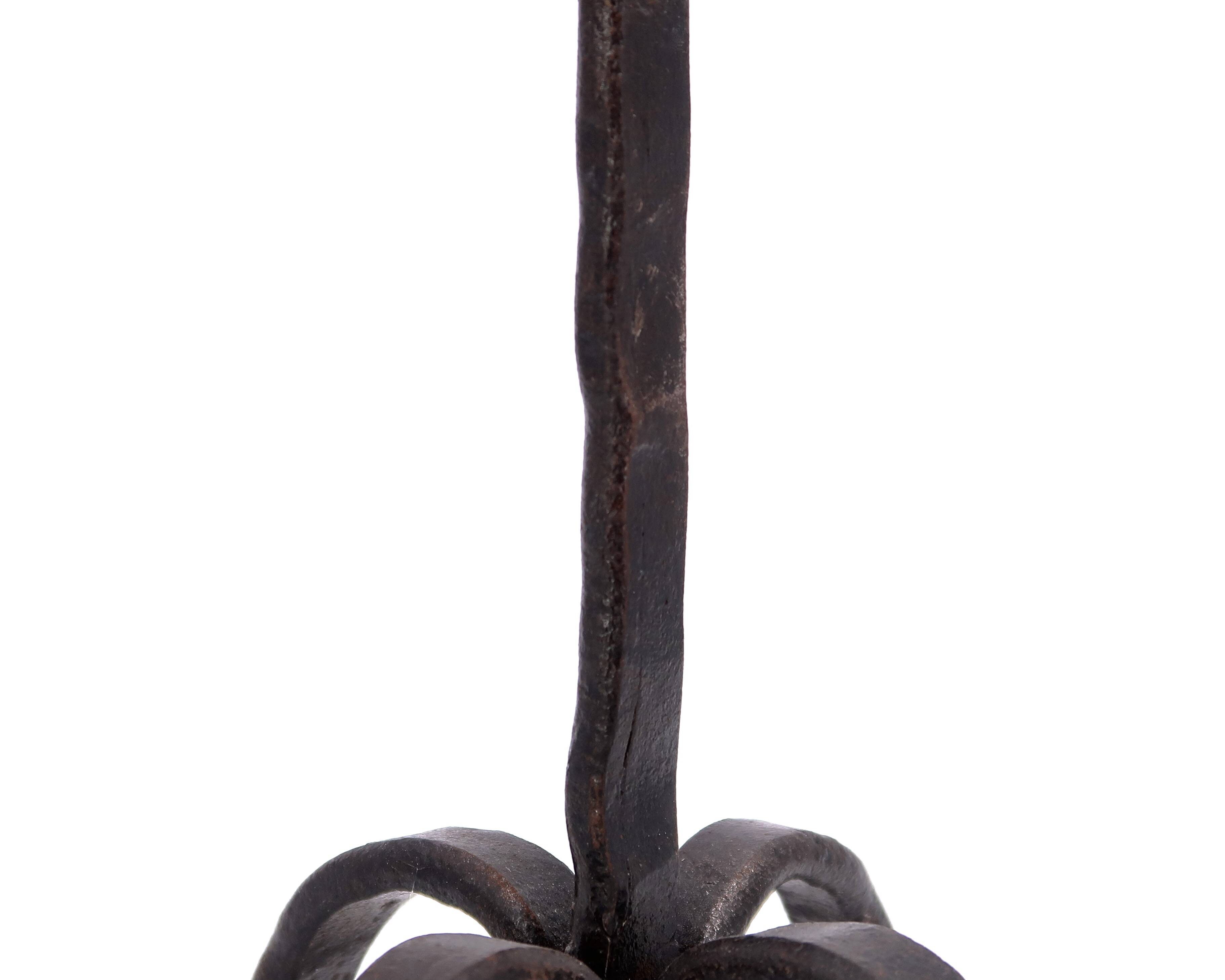 7-branch wrought iron Menorah candle holder, 1950s