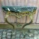 Console d'applique murale de style Louis XV bronze doré et marbre vert XIXè