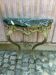 Wall-mounted console in Louis XV style, gilded bronze and green marble, 19th century.