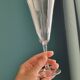 6 old cut crystal champagne flutes